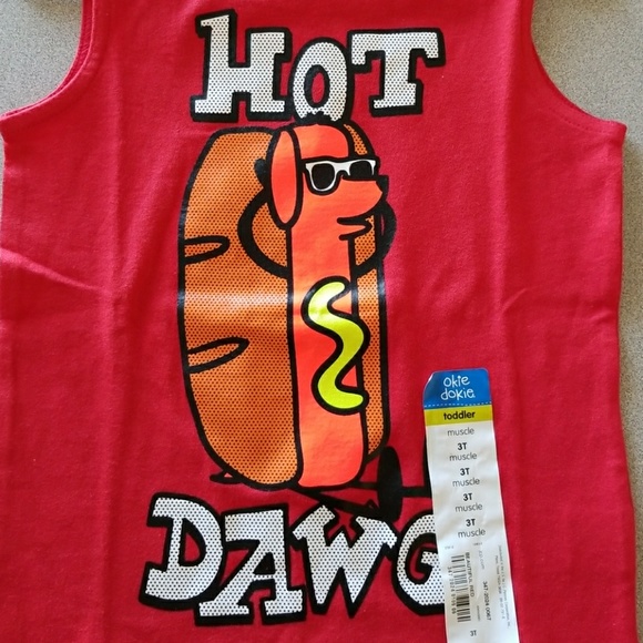 🤩SOLD❌ 3t Okie Dokie Boys Red muscle shirt - Picture 2 of 4